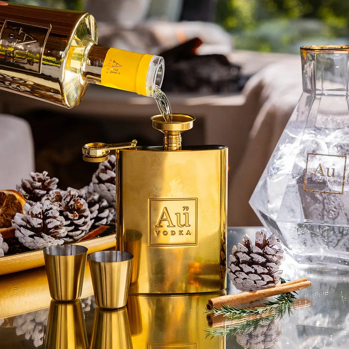 Au Gold Hip Flask