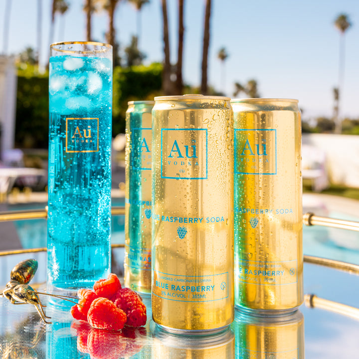 Au Vodka Blue Raspberry Pre-Mixed Cans - Case of 12