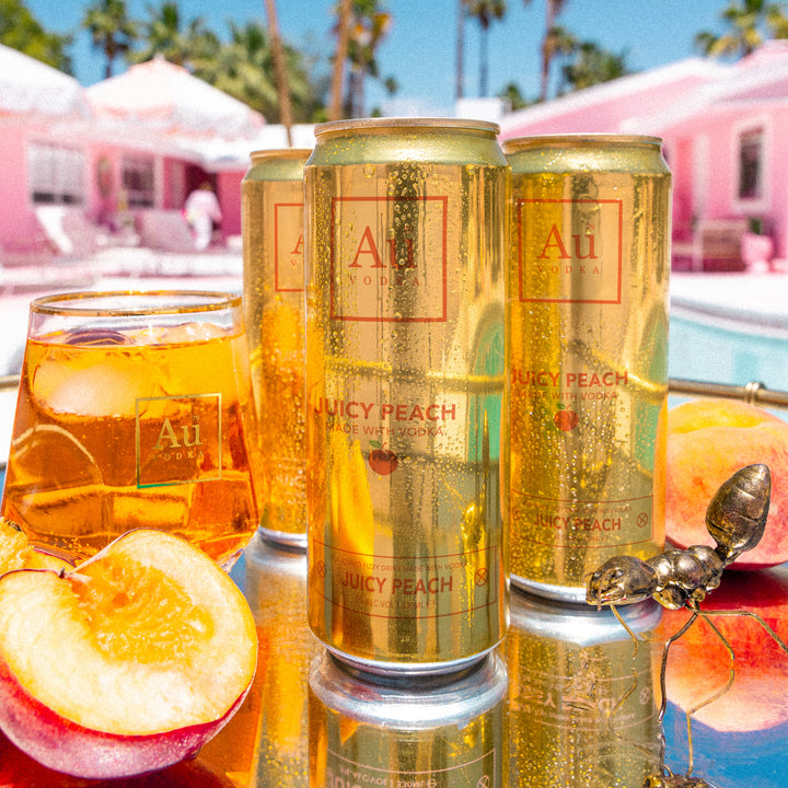 Au Vodka Juicy Peach Pre-Mixed Cans - Case Of 12