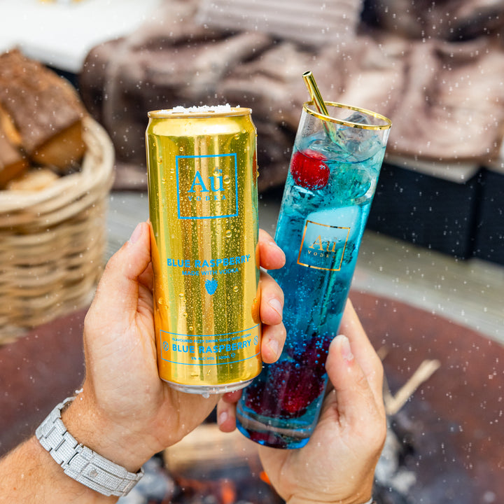 Au Vodka Blue Raspberry Pre-Mixed Cans - Case of 12