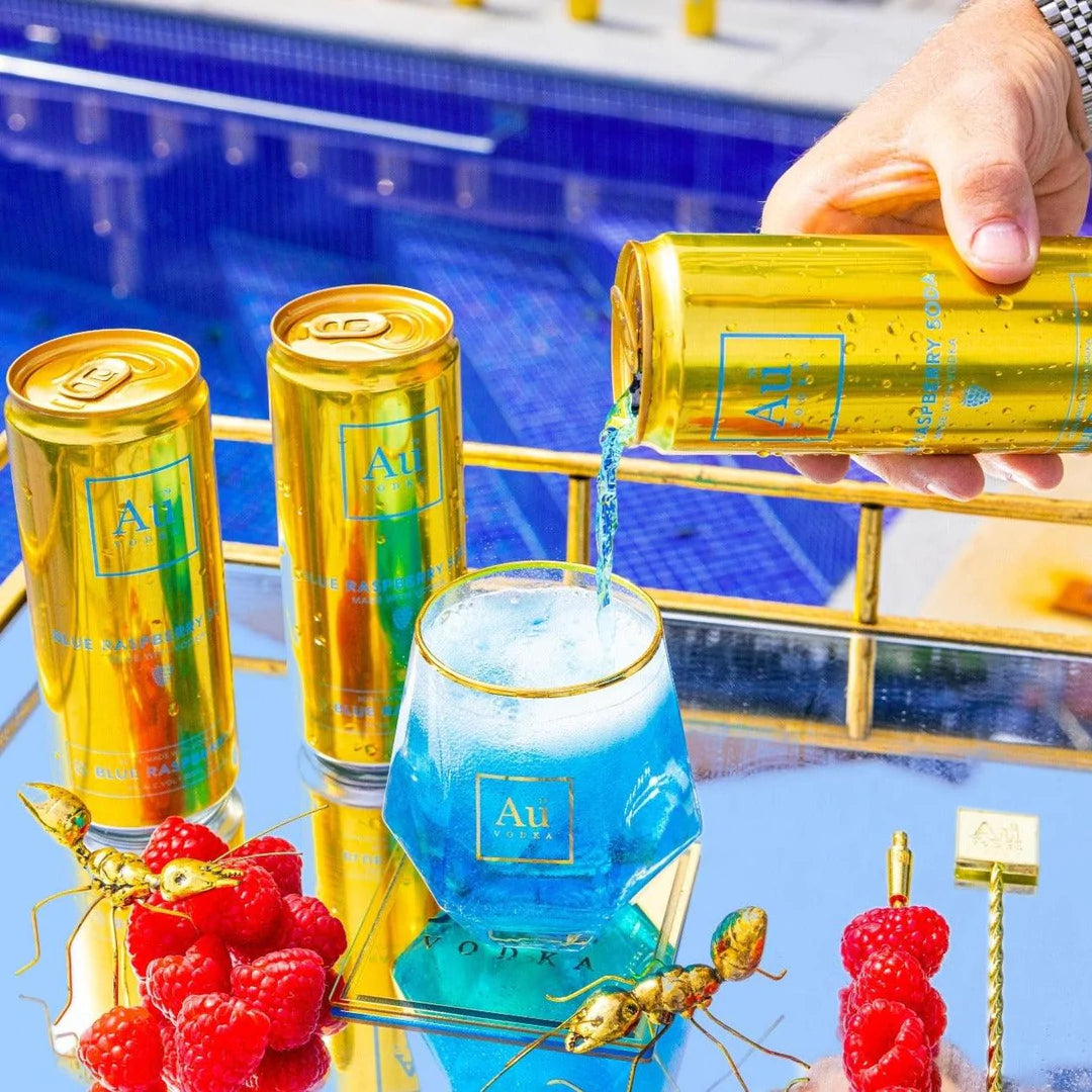 Au Vodka Blue Raspberry Pre-Mixed Cans - Case of 12